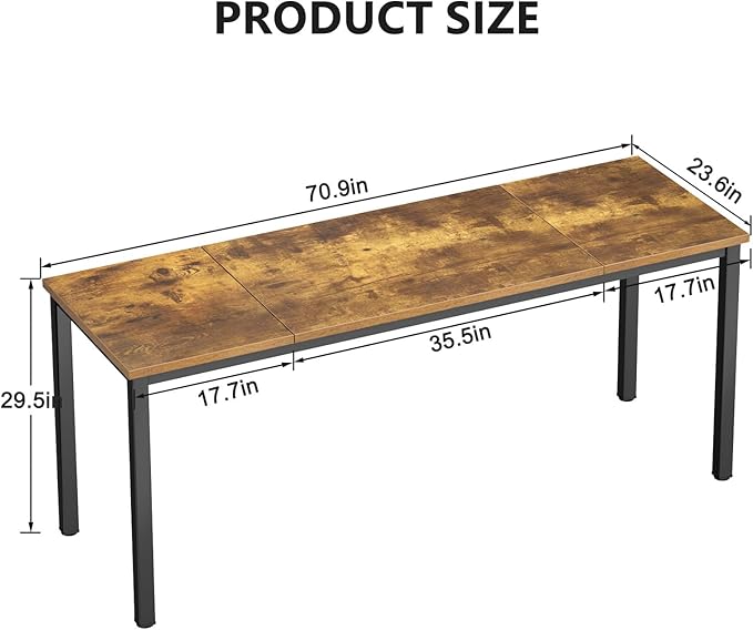 DlandHome 71 inches X-Large Computer Desk, Composite Wood Board, Decent and - Image 3
