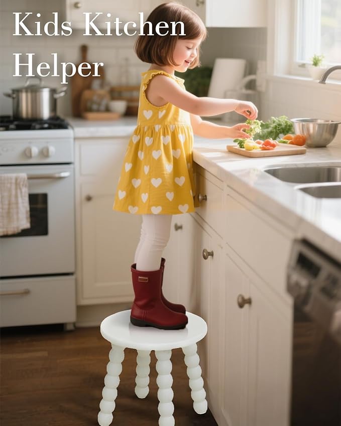 Masupu Solid Wooden Step Stool for Adults Kids, 11 inch Small Foot Stool - Image 2