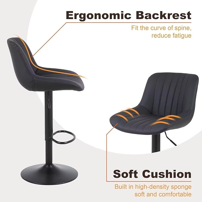 Bar Stools Set of 4, Swivel Counter Height Barstools - Image 6