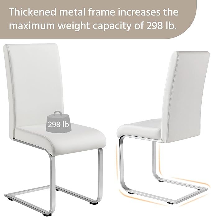 Yaheetech Dining Chairs Set of 2 Modern Faux Leather Upholstered Dining Room - Image 8