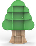 Tree Kids Bookshelf, Toddler Wood Bookcase, 16-Cubby Children Toy Storage by BearQiaqia