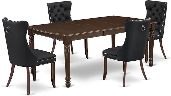 East West Furniture DODA5-MAH-12 5 Piece Dining Table Set Includes a Rectangle by EastWestFurniture