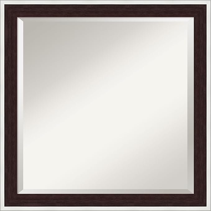 Amanti Art Wall Mirror 23x23 Maya Espresso Silver Square Bathroom Mirror by AmantiArt