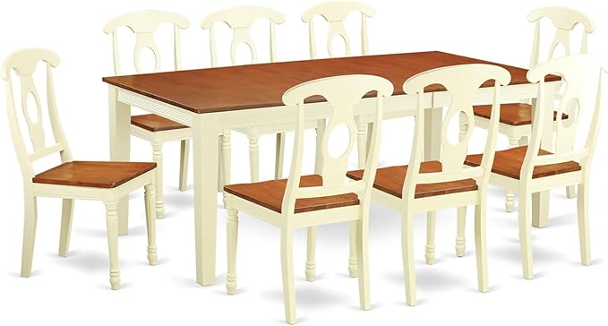 East West Furniture QUKE9-WHI-W 9 Piece Dining Room Furniture Set Includes a by EastWestFurniture