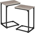 AMHANCIBLE C Shaped End Table Set of 2, Couch Tables That Slide Under, TV Tray by AMHANCIBLE
