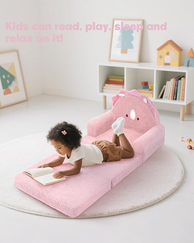 MOONBEEKI 2-in-1 Foldable Toddler Couch, Soft Sherpa Fabric - Image 6