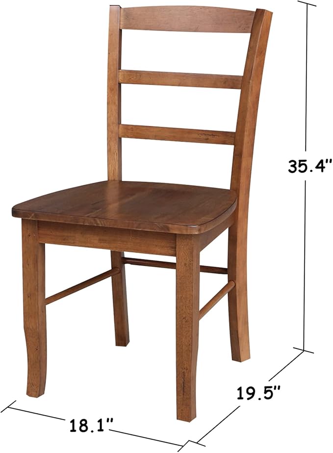 IC International Concepts Set of Two Madrid Ladderback Dining Chairs, - Image 3