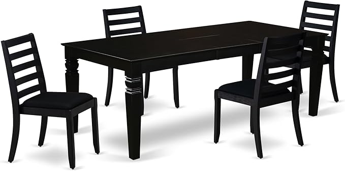 East West Furniture LGX15-BLK-24 -5 Piece Dining Set Includes a Rectangular by EastWestFurniture