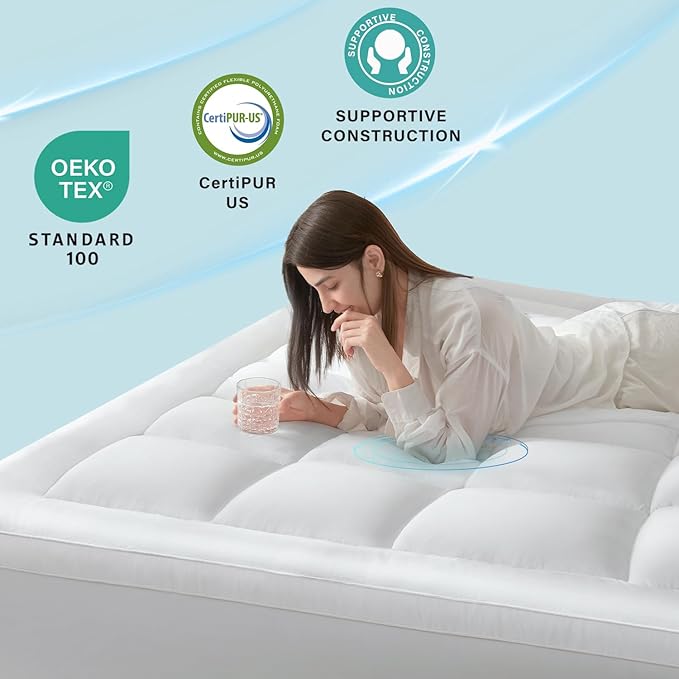 Anluoer Twin Mattress Topper, Memory Foam Pillow Top Mattress Topper - Image 5