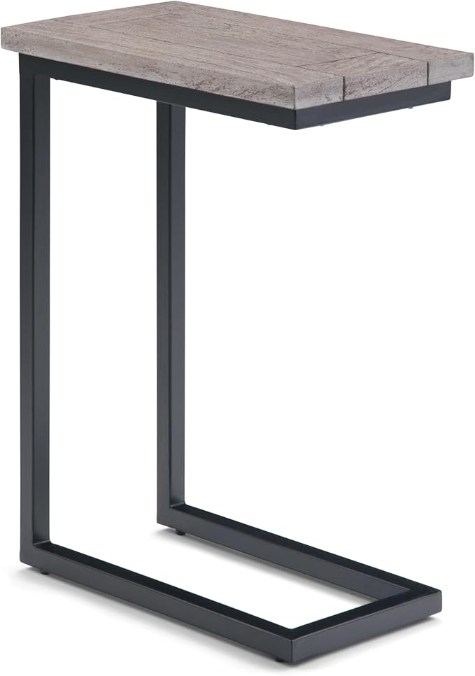 SIMPLIHOME Skyler 18-inch Wide Solid Mango/Metal Industrial C-Shaped End Table by SimpliHome