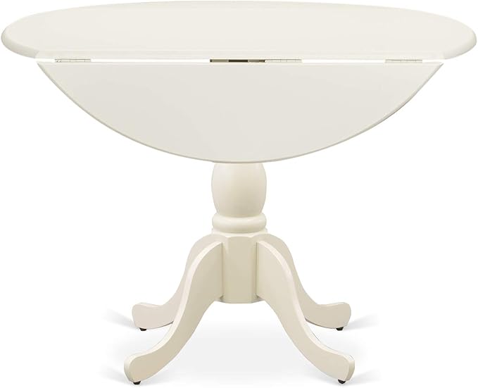 East West Furniture DMAB3-LWH-02 3 Piece Dining Table Set Contains a Round - Image 5