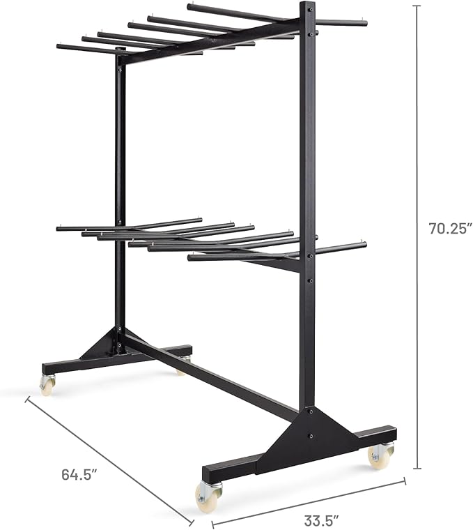 Safco 2 Tier Folding Chair Cart, Heavy Duty Powder Coated Storage Cart - Image 3