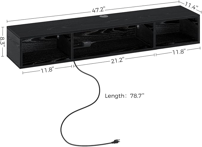 Rolanstar TV Stand with Power Outlet, Floating TV Stand with RGB Lights - Image 6