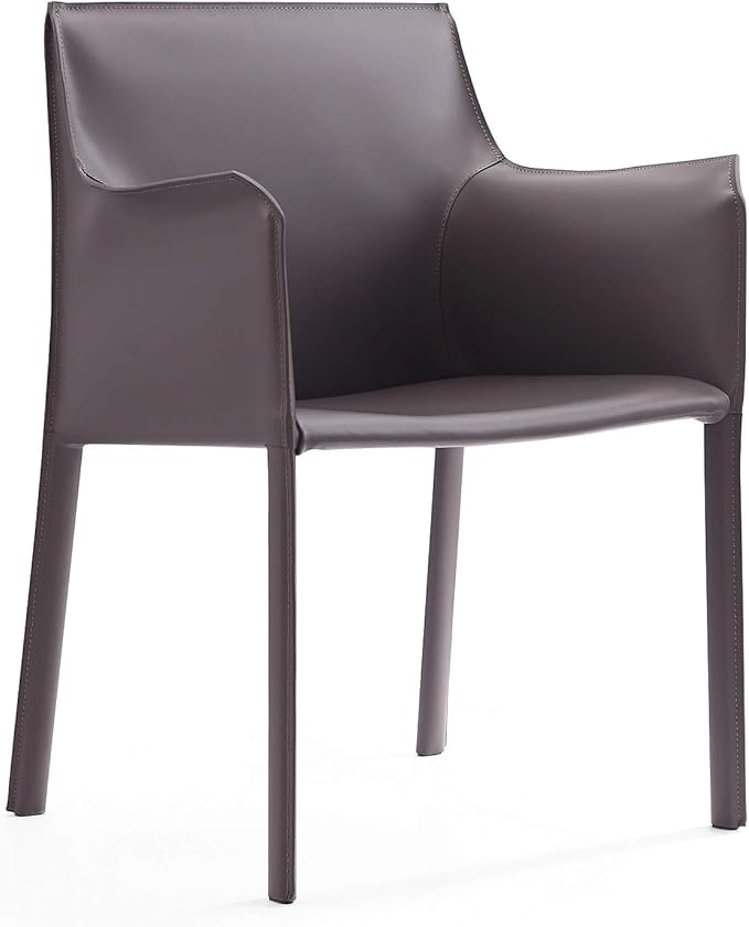 Manhattan Comfort Paris Modern Saddle Leather Dining Chairs, Metal Frame by ManhattanComfort