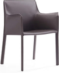 Manhattan Comfort Paris Modern Saddle Leather Dining Chairs, Metal Frame by ManhattanComfort
