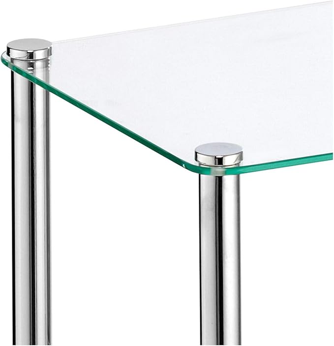 mDesign Metal/Glass 3-Tier Storage Tower, Narrow Shelving Display Unit - Image 6
