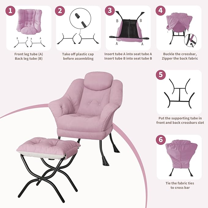 IDEALHOUSE Lazy Chair with Ottoman - Image 6