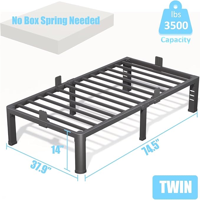 FUIOBYVV 14 Inch Twin Bed Frame - Image 3
