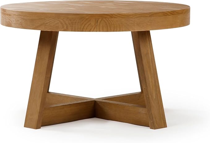Plank+Beam Classic Round Coffee Table, 30 Inch Farmhouse Coffee Table, Rustic - Image 5