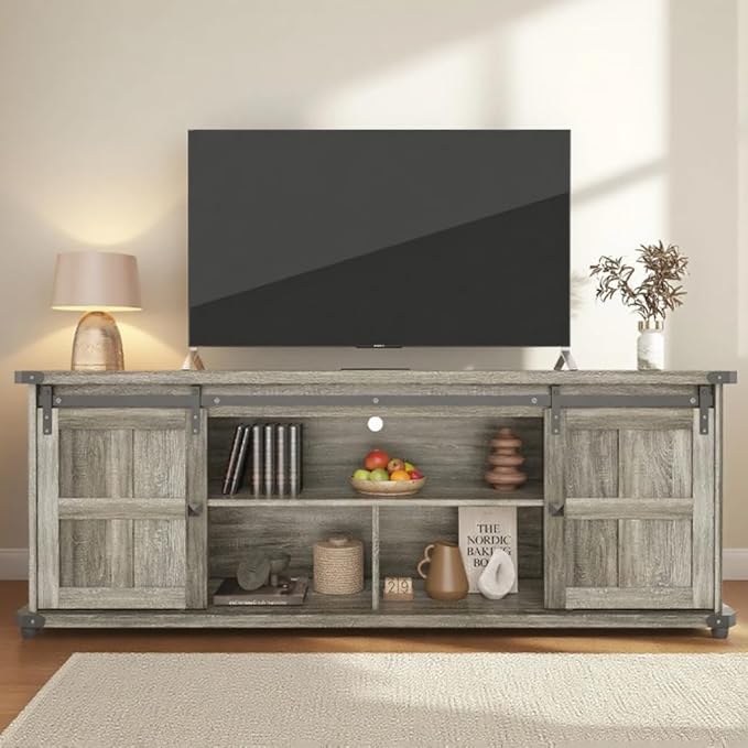 GAOMON 70" Farmhouse TV Stand for 80/75/70 Inch TVs, Entertainment Center - Image 2