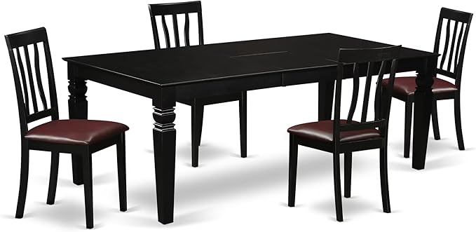 East West Furniture LGAN5-BLK-LC 5 Piece Dining Room Table Set Includes a by EastWestFurniture