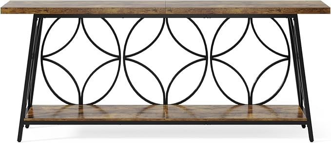 70.9-Inch Sofa Table, 2-Tier Narrow Console Table - Image 9
