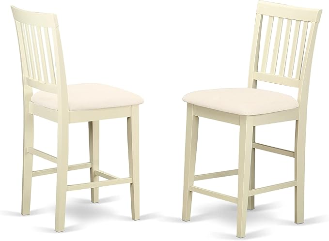 East West Furniture EDVN5-WHI-C 5 Piece Counter Height Dining Table Set - Image 4