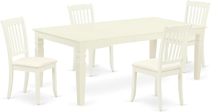 East West Furniture LGDA5-LWH-C 5 Piece Dining Room Table Set Includes a by EastWestFurniture