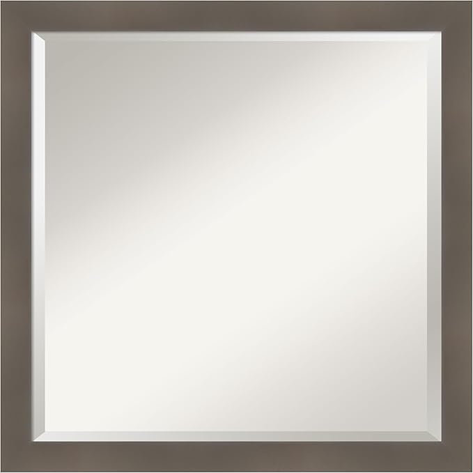 Amanti Art Grey Wall Mirror 23x23 Edwin Clay Grey Square Bathroom Mirror by AmantiArt
