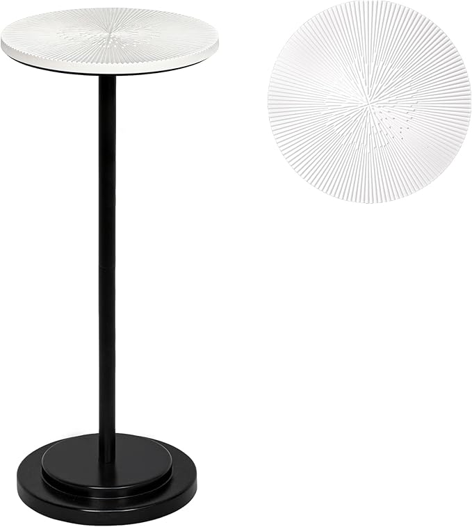 Drink Table, Carved Table Top Martini Table, Small Side Table, Weighted Base - Image 9