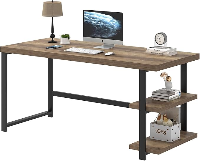 FOLUBAN 60 Inch Home Office Desk, Large Computer Desk - Image 8