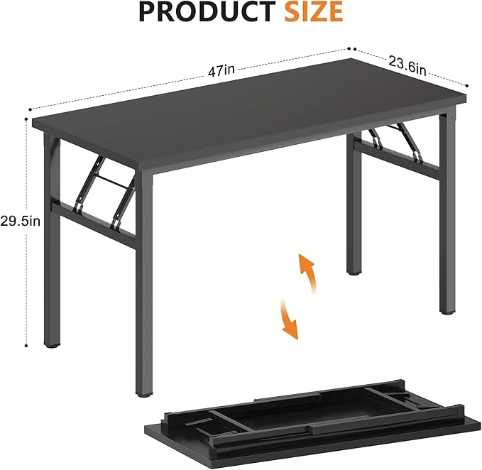 DlandHome 47 inches Folding Table Computer Desk Portable Activity Conference - Image 3