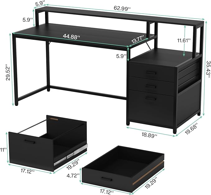 Tribesigns 63 Inch Computer Desk - Image 2