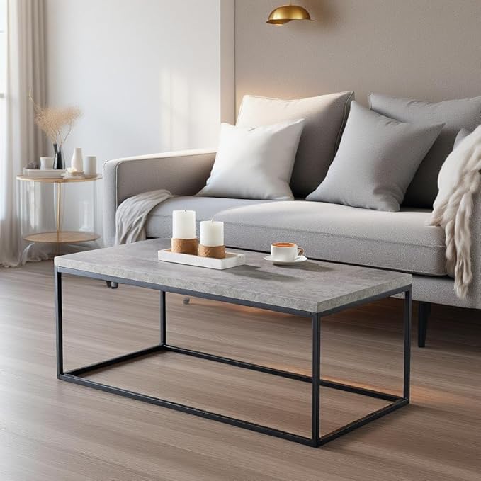 CENSI 40-Inch Concrete Accent Coffee Table Ottoman by CENSIFURNITURE