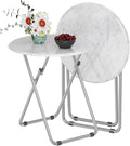 TV Tray Table, Round Folding Table, Foldable Snack Tray by Fleecy+day