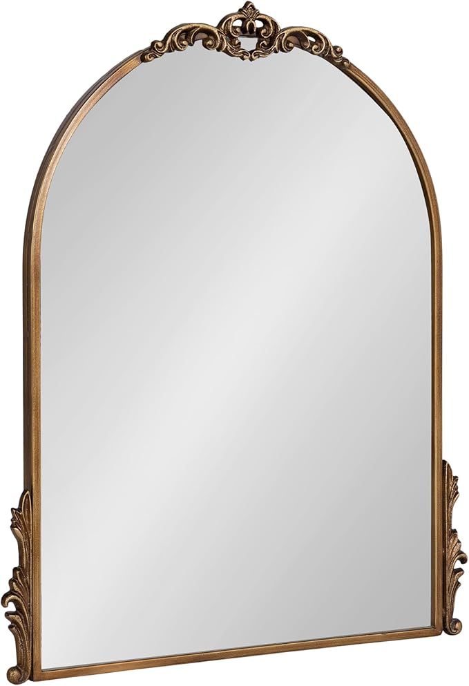 Kate and Laurel Myrcelle Traditional Arched Mirror; 21 x 26; Gold; Decorative by KateandLaurel