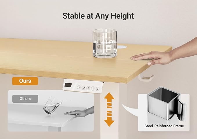 Seang Electric Standing Desk Adjustable Height, 48 x 24 Inch Sit Stand Desk - Image 7