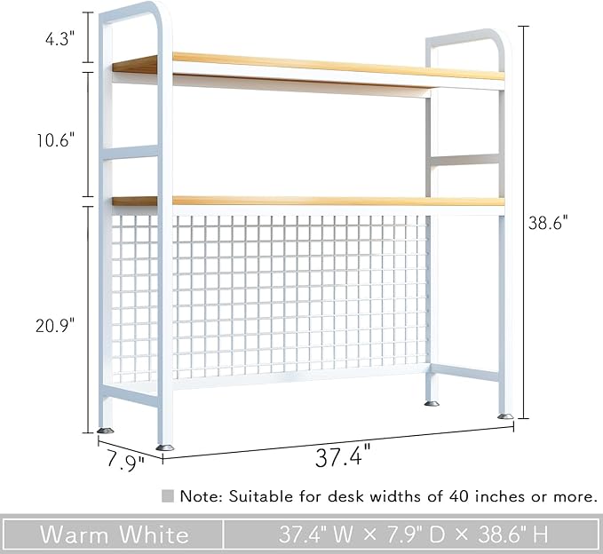 IOTXY 2-Tier Desktop Hutch Bookshelf - Image 2