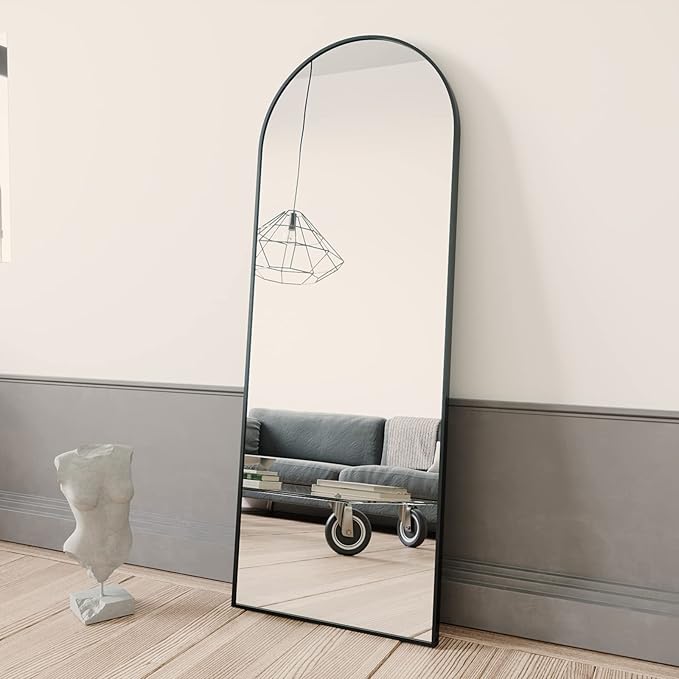 BEAUTYPEAK 64"x21" Arch Full Length Mirror, Hanging or Leaning Arched-Top Full - Image 6