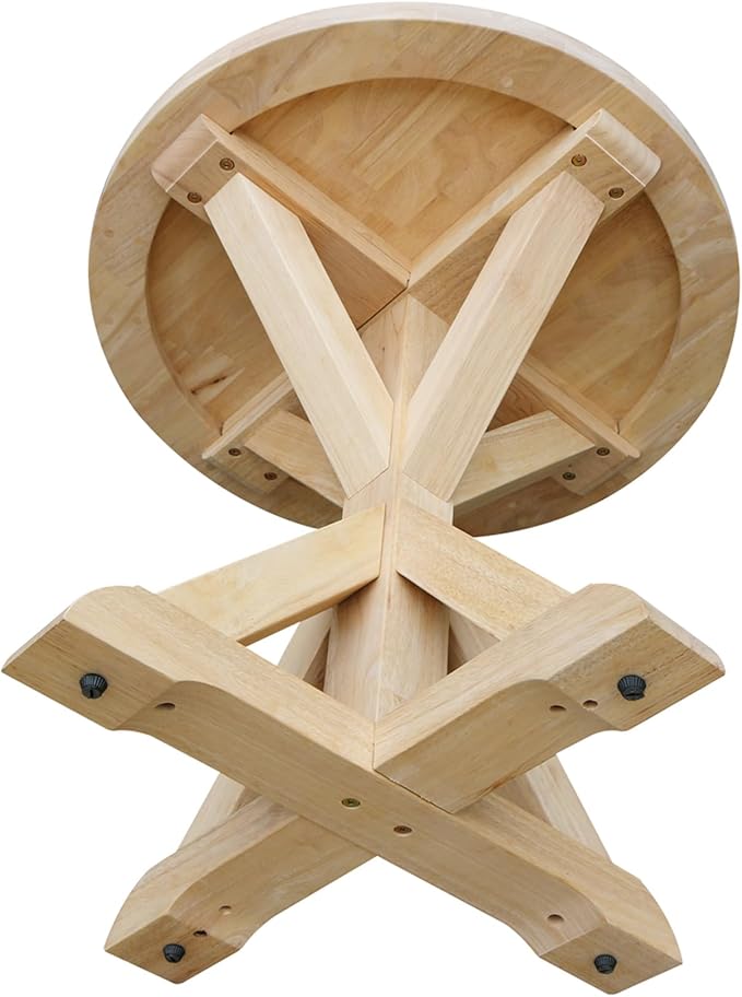 IC International Concepts, Sierra Round End Table, Solid Wood, Real Parawood - Image 8