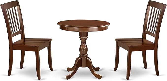 East West Furniture ESDA3-MAH-W 3 Piece Modern Dining Table Set Contains a by EastWestFurniture
