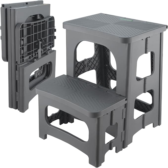 Folding 2-Step Stool for Adults Kids Non-Slip Collapsible Portable Step Stool by Unknown