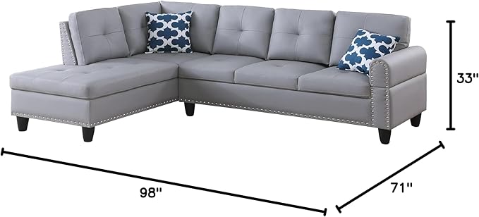 Ball & Cast 98" L Shaped Sectional Couch - Image 2