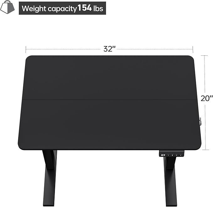 Electric Standing Desk Adjustable Height, 32x20 Inches Sit Stand up Desktop - Image 3