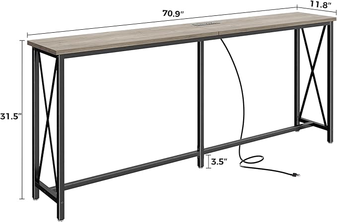 SUPERJARE 70 Inch Console Table - Image 3