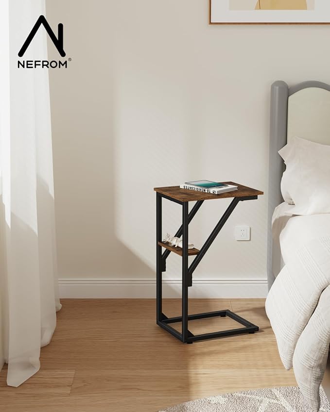 C-Shaped End Table, Small Side Table - Image 6