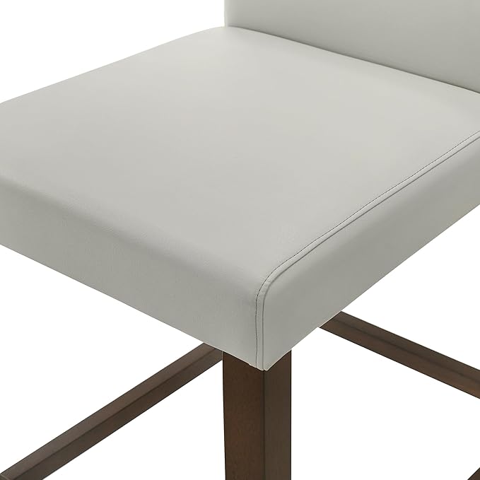 CHITA Counter Height Bar Stools Set of 3, PU Leather in Creamy Grey - Image 8