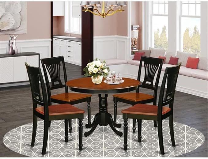 East West Furniture HLPL5-BCH-W 5 Piece Kitchen Table Set - Image 2