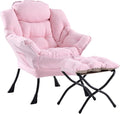 Lazy Chair with Ottoman, Modern Chair with Folding Footrest, Lounge Accent Chair by Furlide