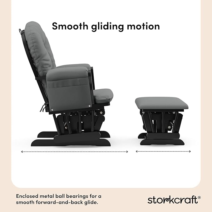 Storkcraft Premium Hoop Glider & Ottoman — GREENGUARD Gold Certified, Solid - Image 5